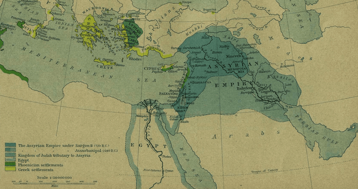 Assyria - Assyrian Empire Map (750-625 BCE)