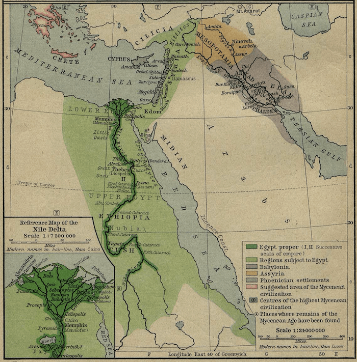 Egypt - Egypt and Mesopotamia Map (1450 BCE)