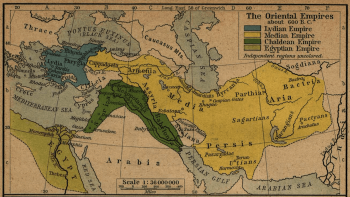 Egypt - Mesopotamian Empires Map (600 BCE)